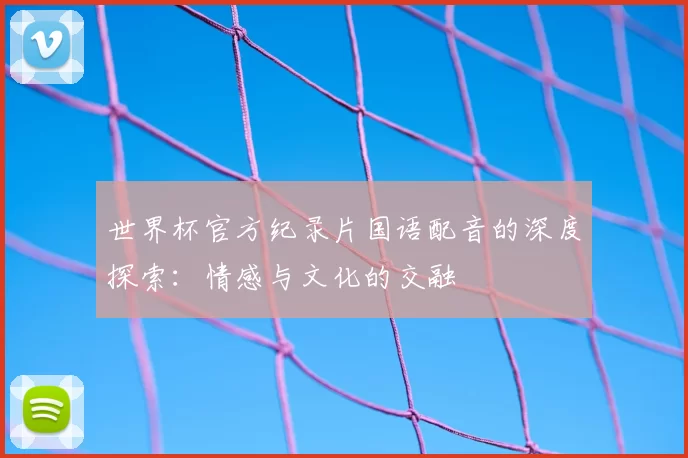 世界杯官方纪录片国语配音的深度探索：情感与文化的交融